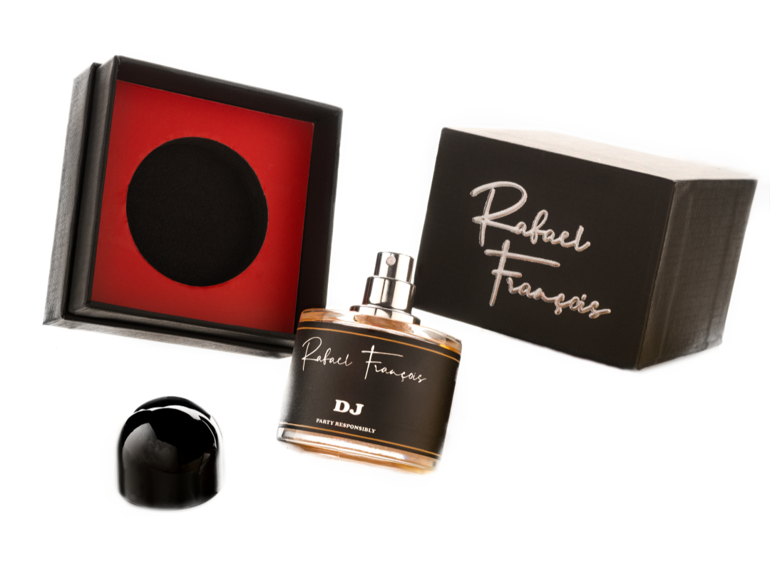 Perfume for the party & date night 'DJ'. Best perfumes for Men & Women online. Best long lasting perfume for Men & Women in India. Rafael François.