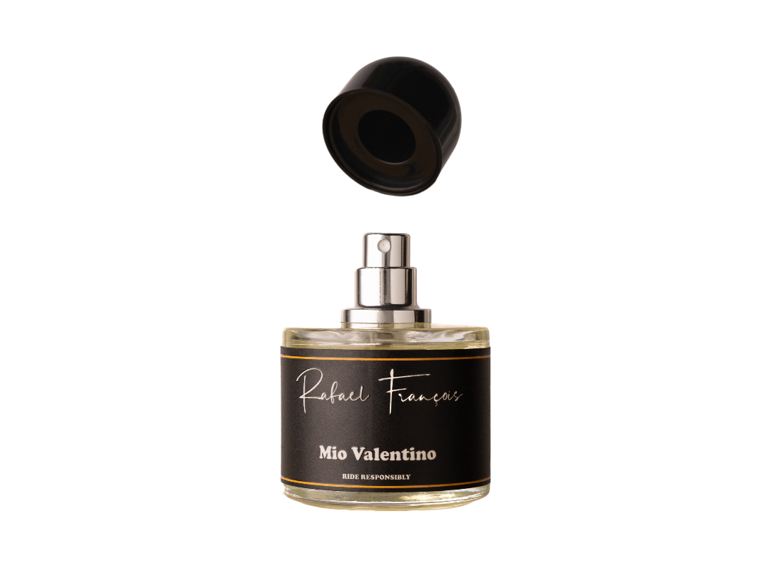 The biker perfume 'Mio Valentino'. Perfumes under 500 in India. Best long-lasting perfume for Men & Women in India. Rafael François.